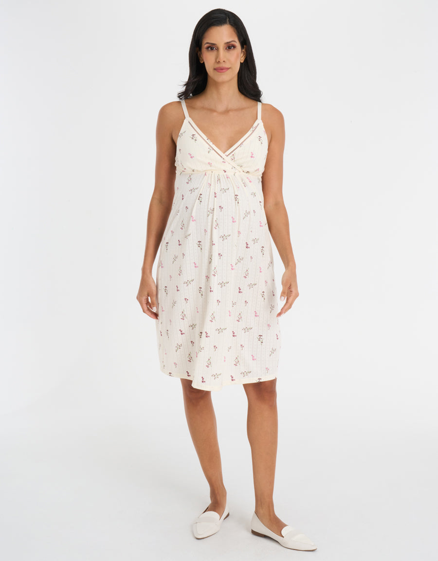 Pointelle Maternity Reception Dress and Robe