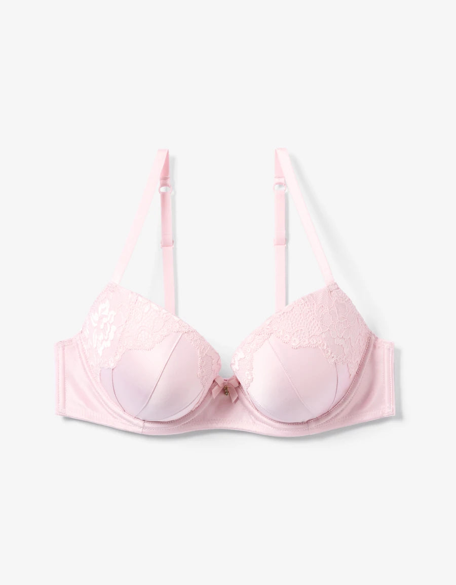 Lace-Trim Push-Up Balconette Bra