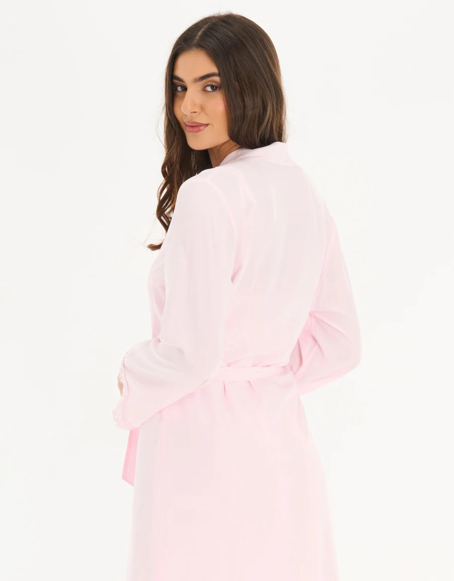 Lace-Trim Short Robe