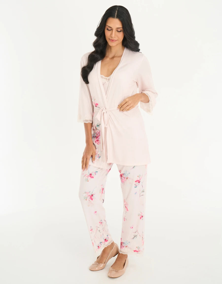 3-Piece Floral Print Pajama Set