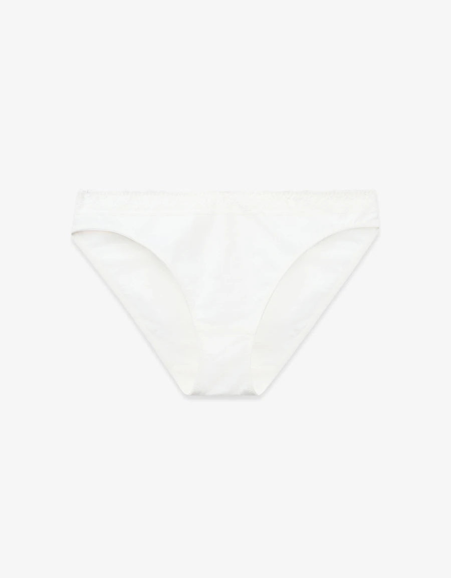 Lace-Trim Cotton Bikini Panty