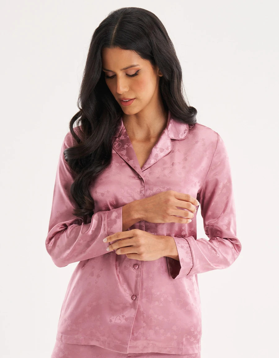 Jacquard Satin Pajama Set
