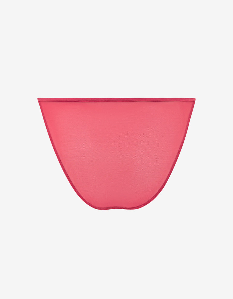 Lace-Trim Satin Tanga Panty