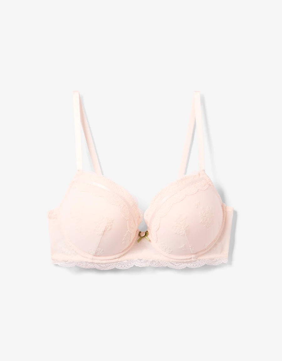 Lace-Trim Bridal Plunge Bra