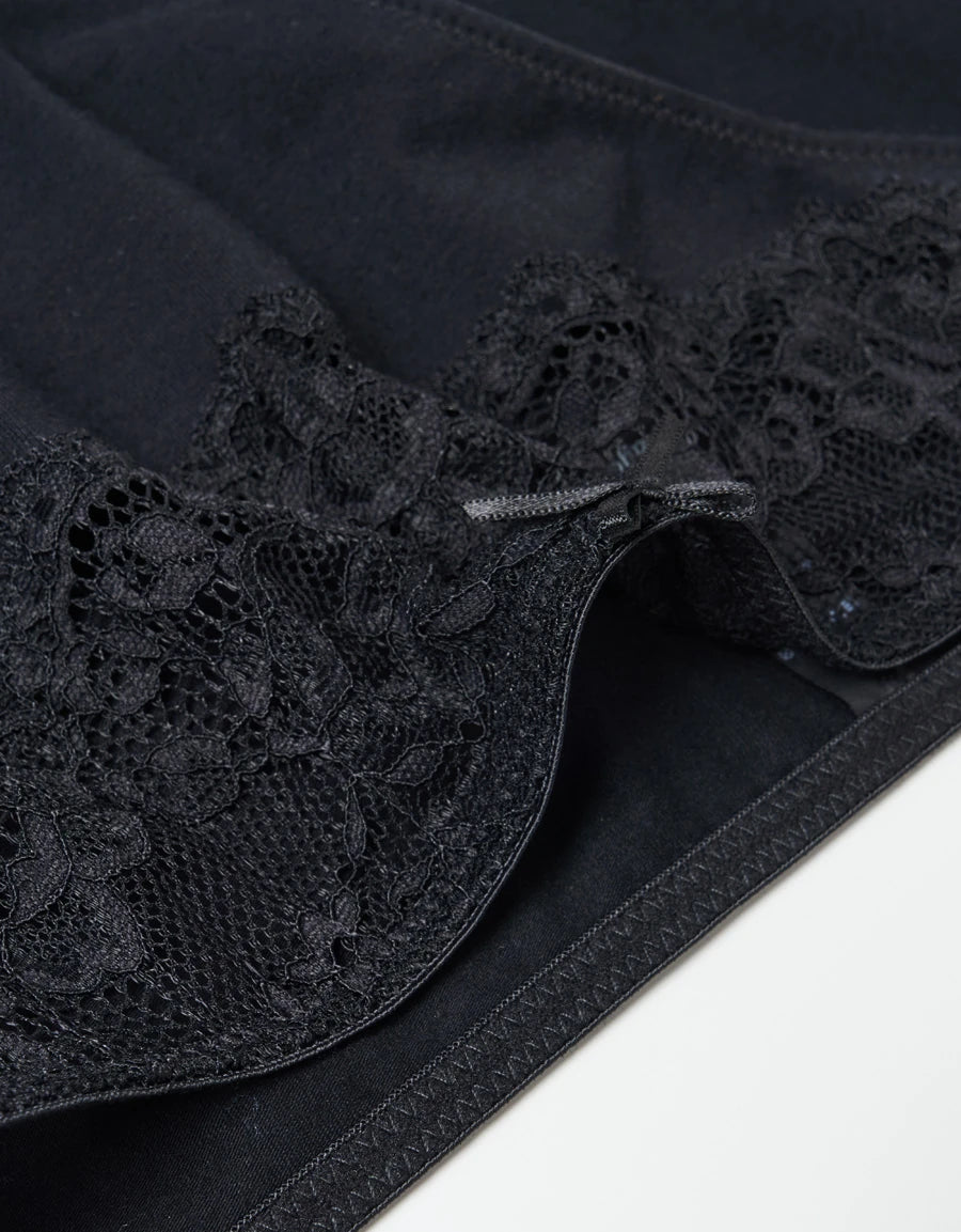 Lace-Trim Cotton Bikini Panty