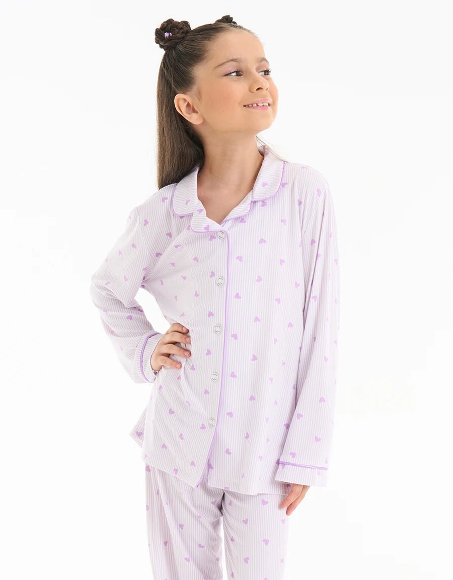 Heart Print Pajama Set