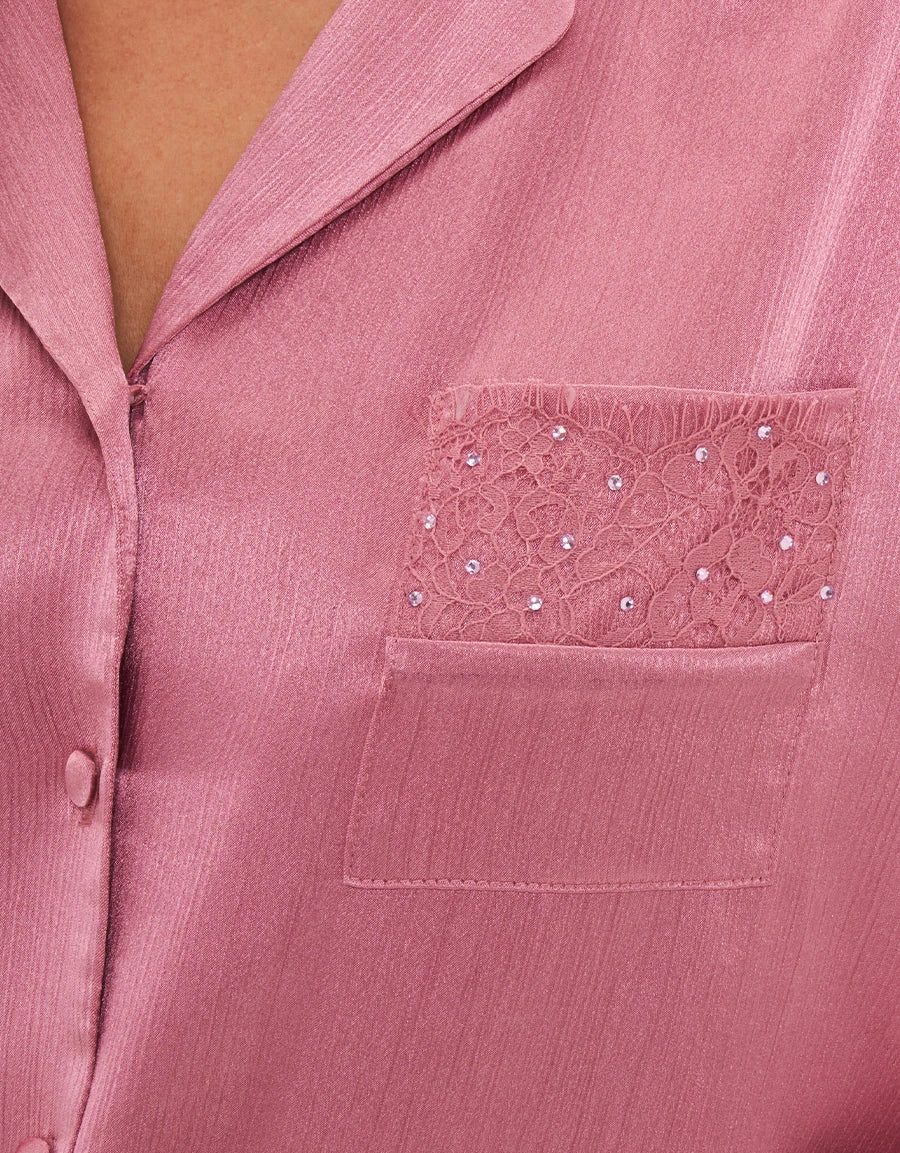 Jacquard Satin Pajama Set