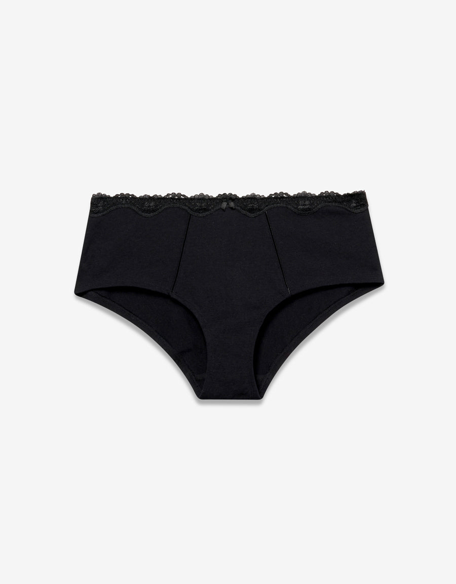 Cotton Boxer Panty in Black