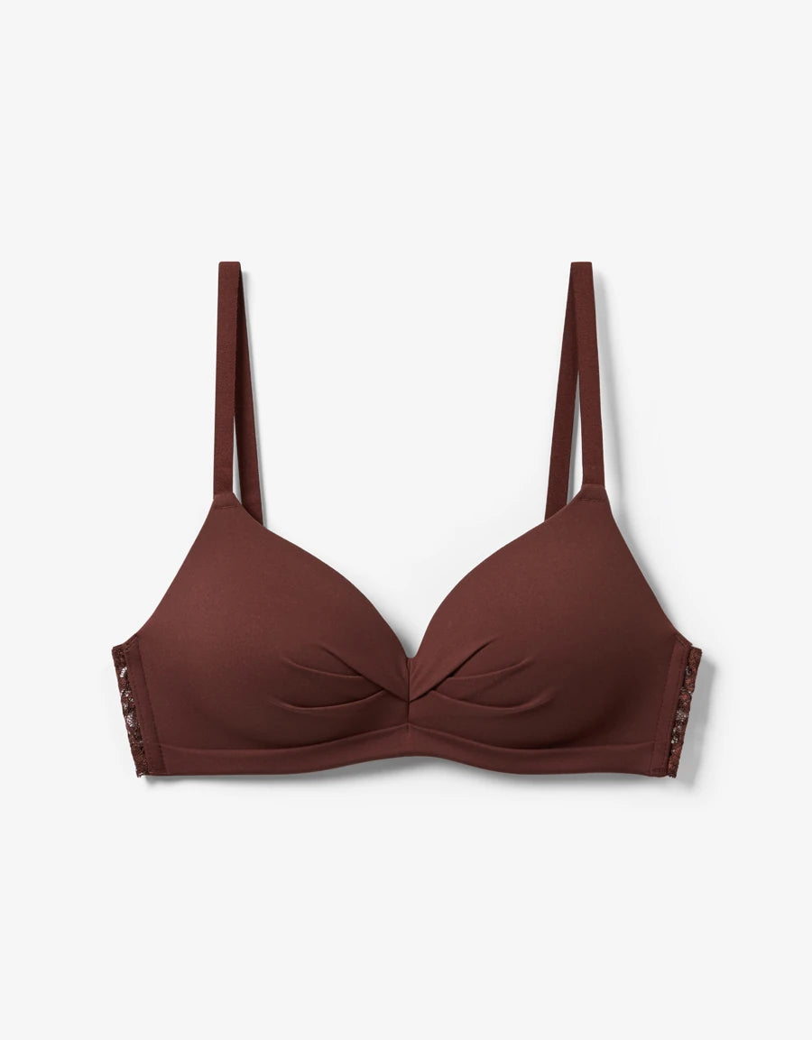 Lace-Trim Plunge Bra
