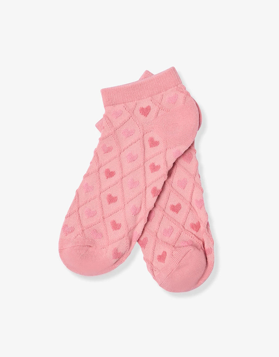 Heart Print Cotton Liner Socks