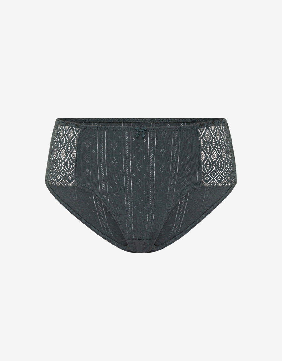 Pointelle Lace-Trim Cotton Hipster Panty