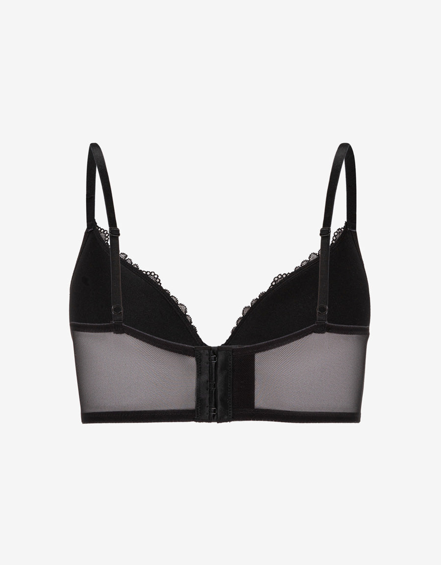 Sparkle Lace-Trim Plunge Bra