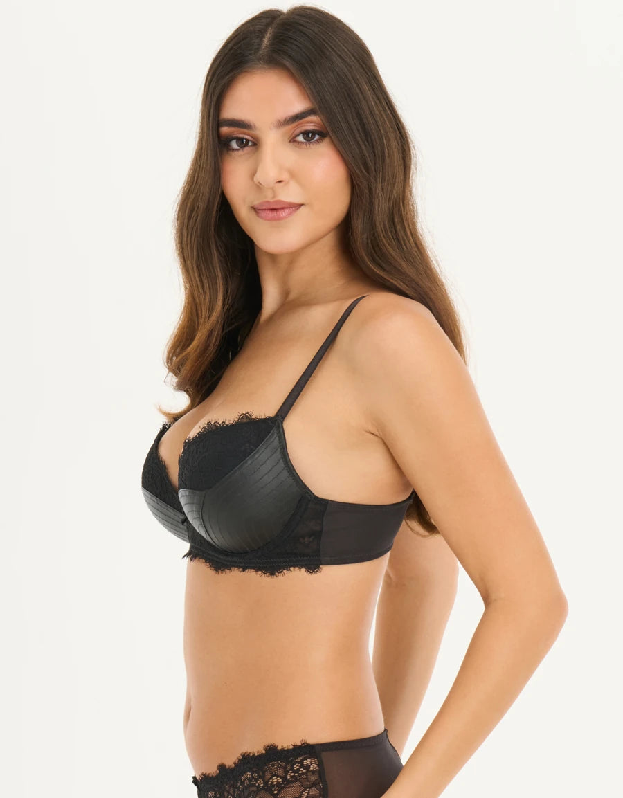 Lace-Trim Double Push-Up Plunge Bra