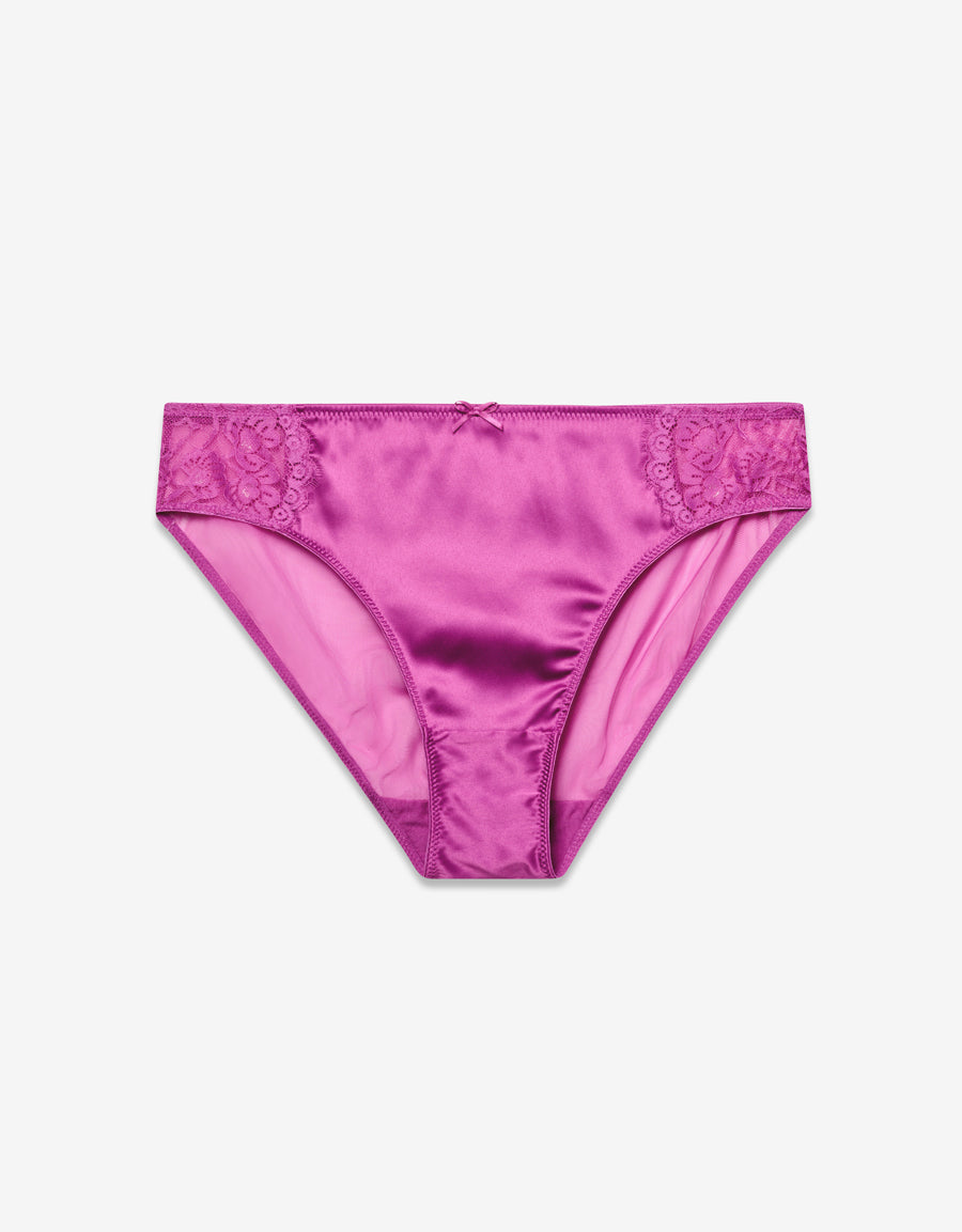 Satin Bikini Panty in Purple