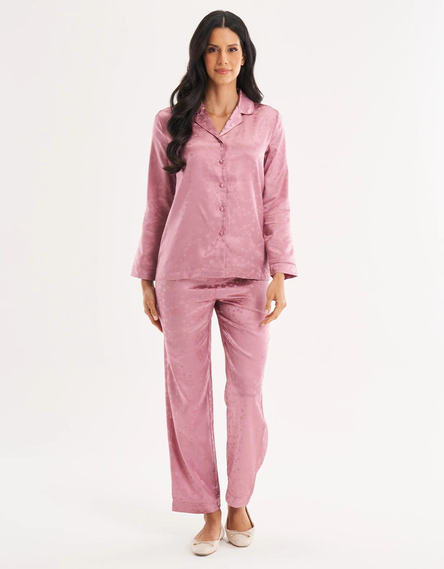 Jacquard Satin Pajama Set