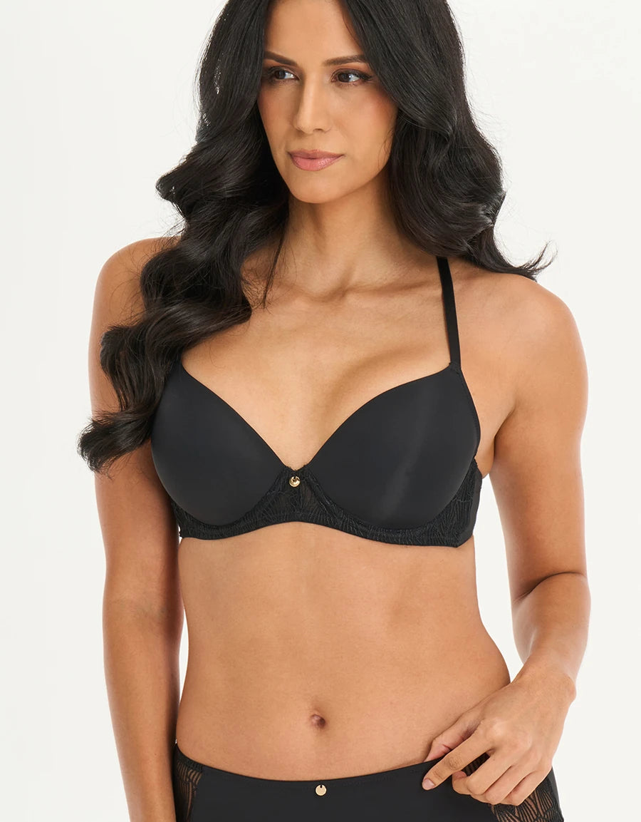 Embroidered Padded Plunge Bra