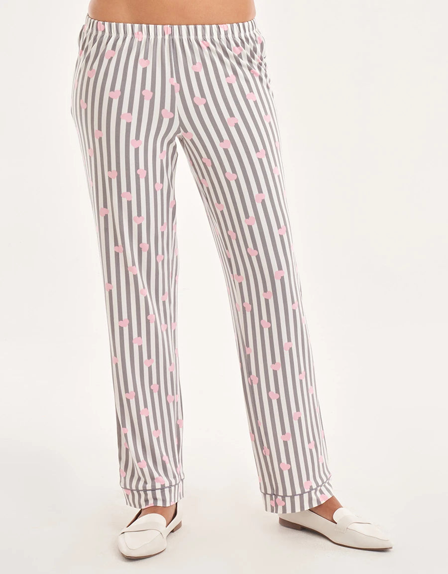 Heart Print Short Pajama Set