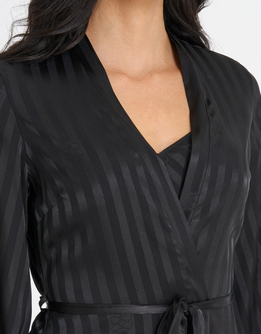 Satin Long Dress and Robe Set