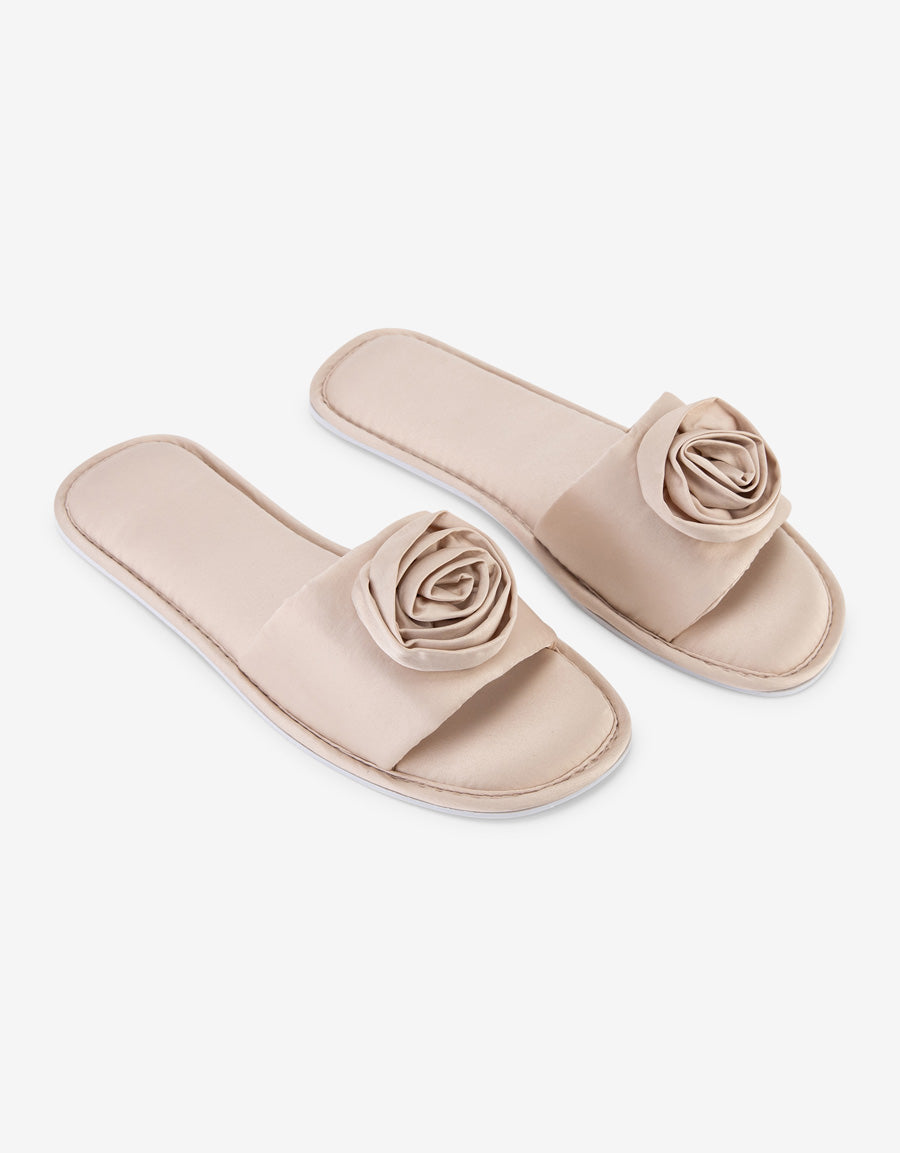 Satin Open Toe Slipper