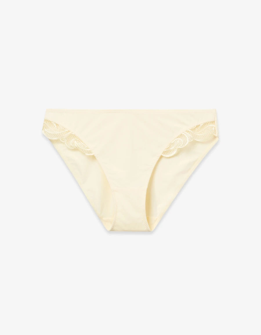 Embroidered Lace-Trim Bikini Panty