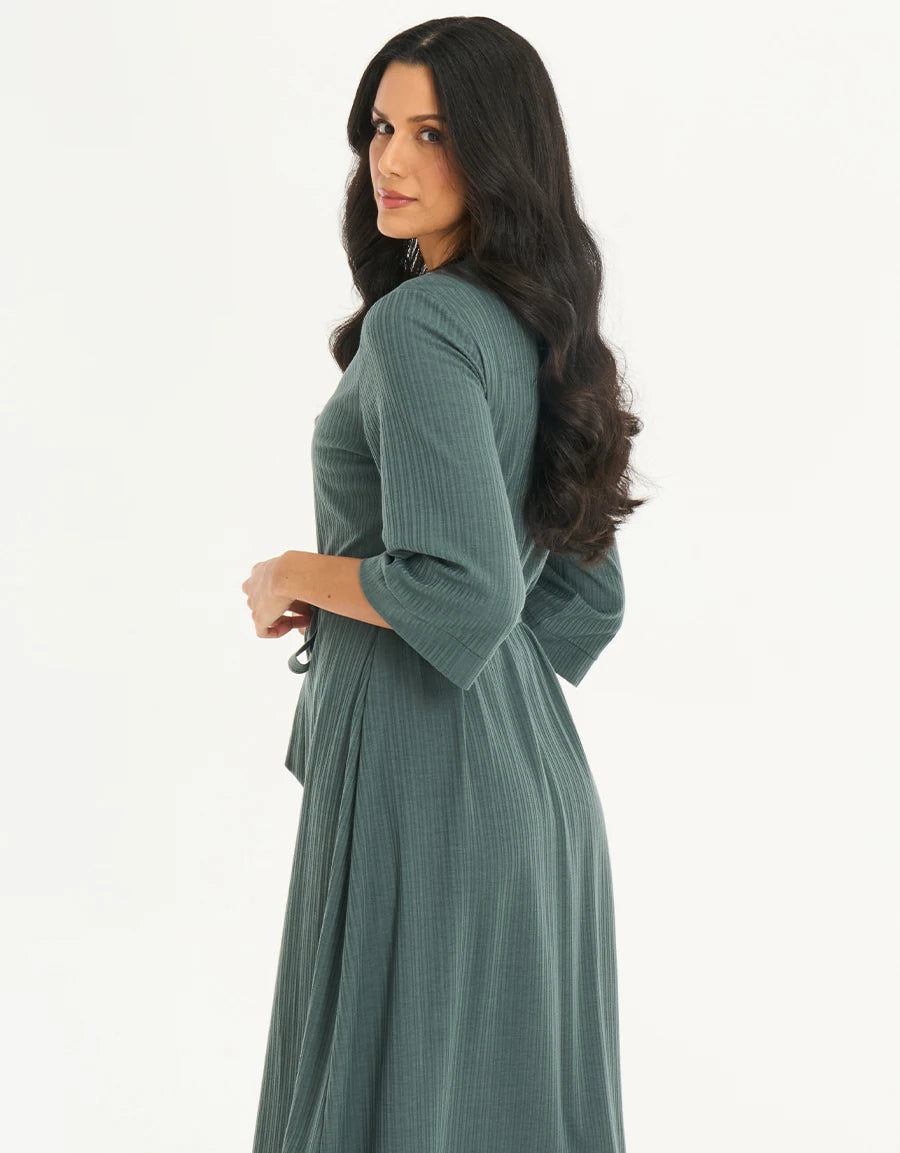 Lace-Trim Pointelle Long Nightdress