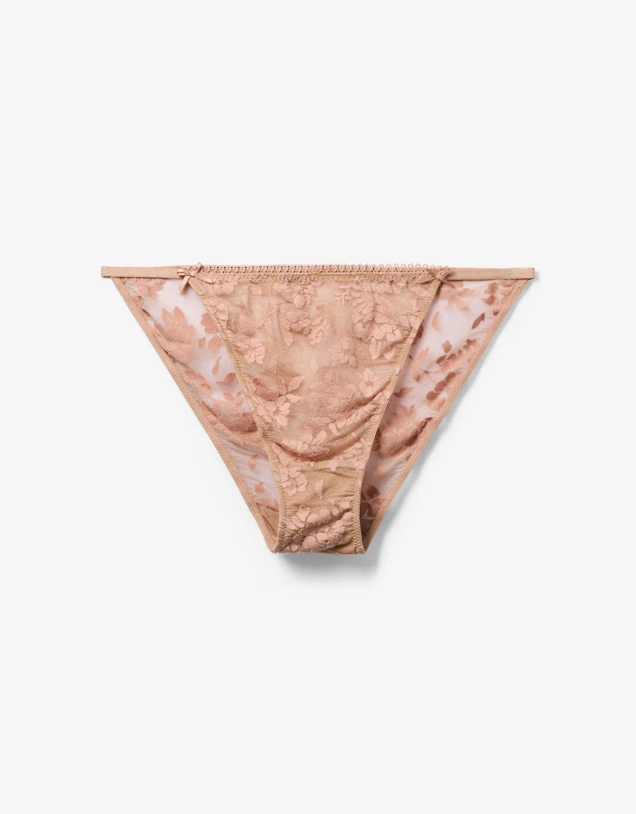 Floral Print Sheer Tanga Panty