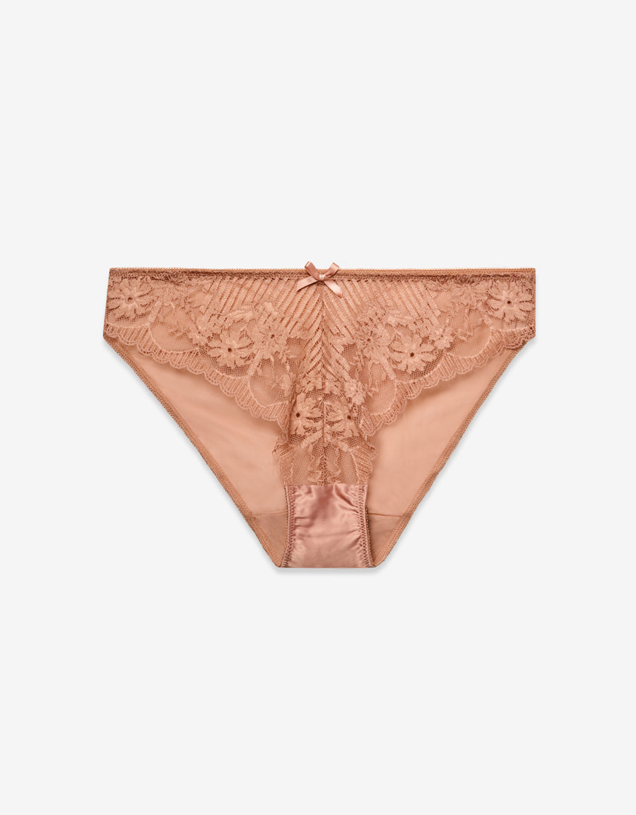 Satin Bikini Panty in Mocha
