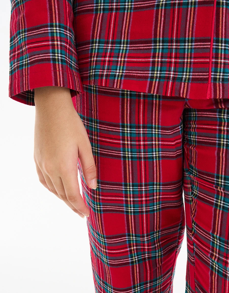 Checked Print Cotton Pajama Set