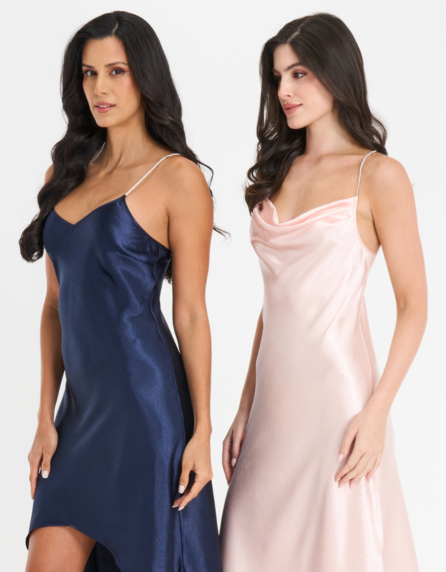 2-Pack Satin Long Dresses