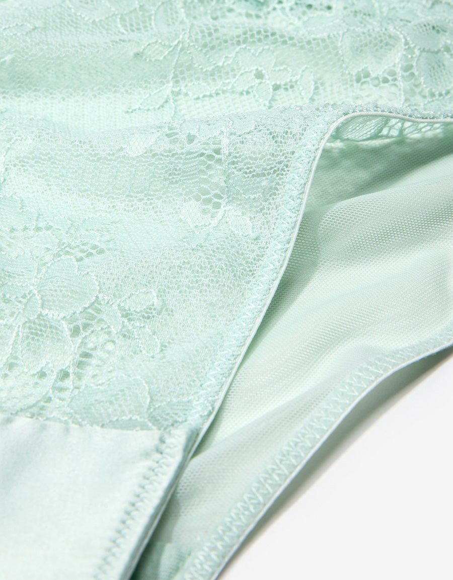 Satin Tanga Panty in Green
