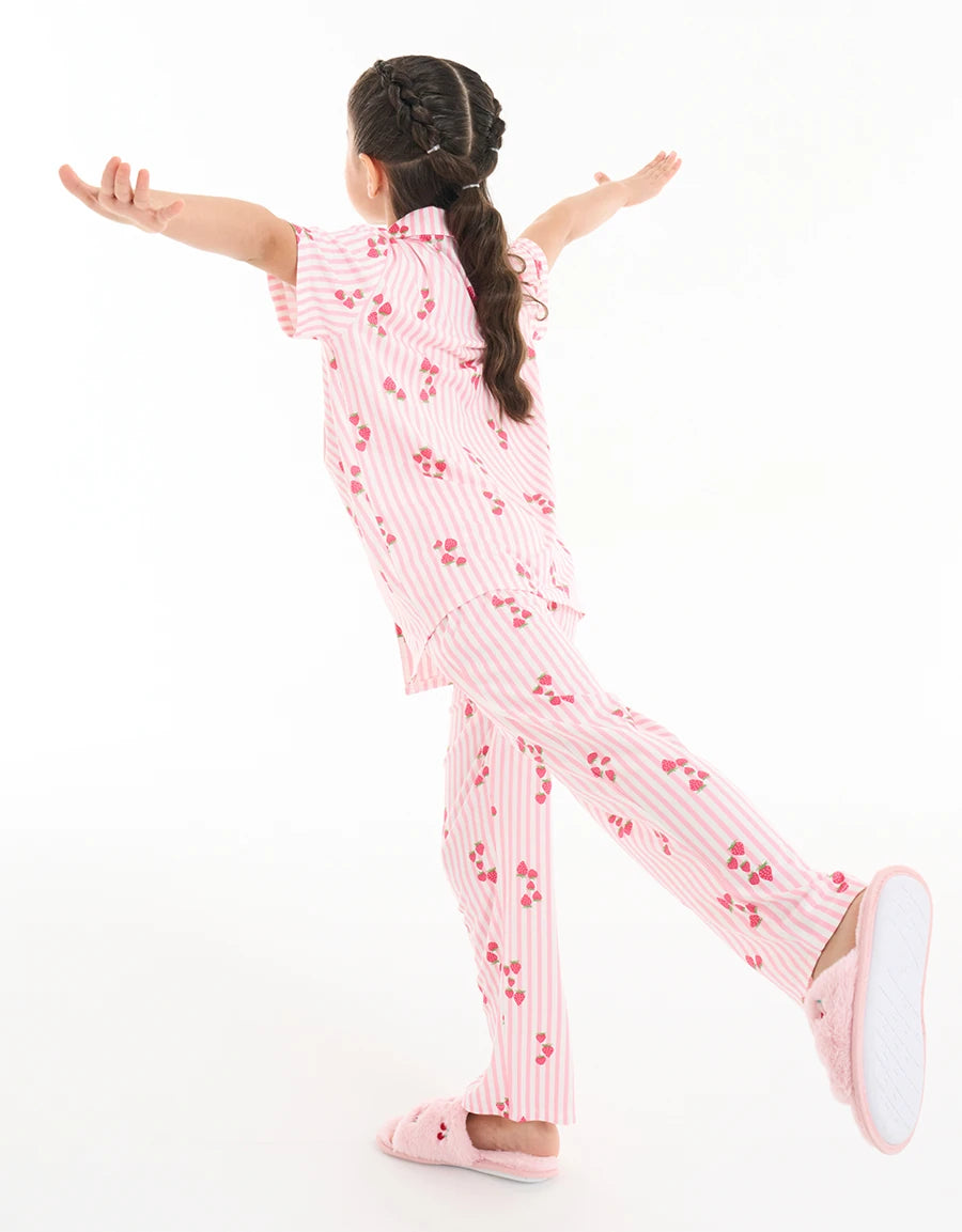 Strawberry Print Pajama Set