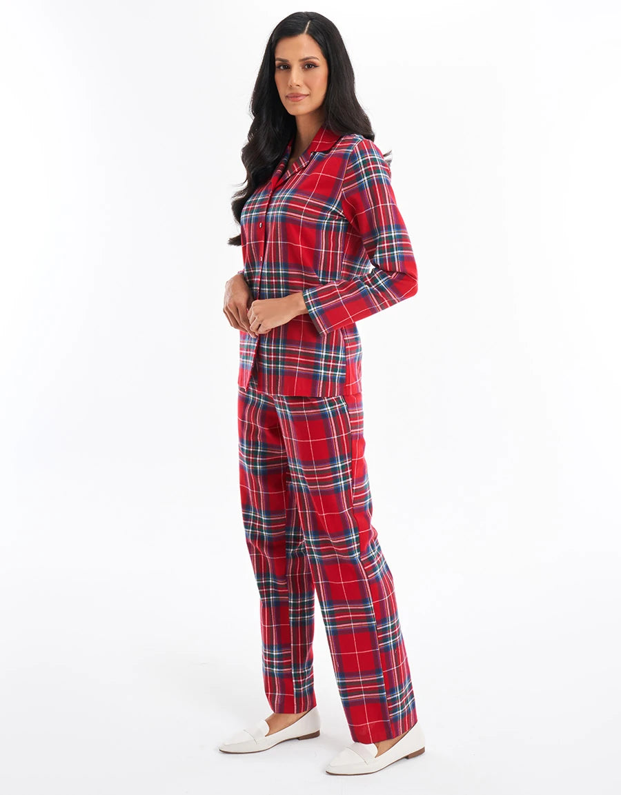 Checked Print Cotton Pajama Set
