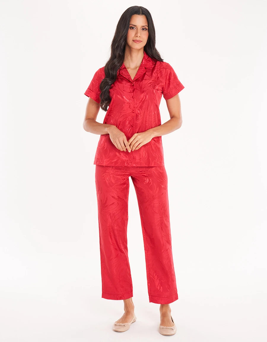 Jacquard Satin Short Pajama Set