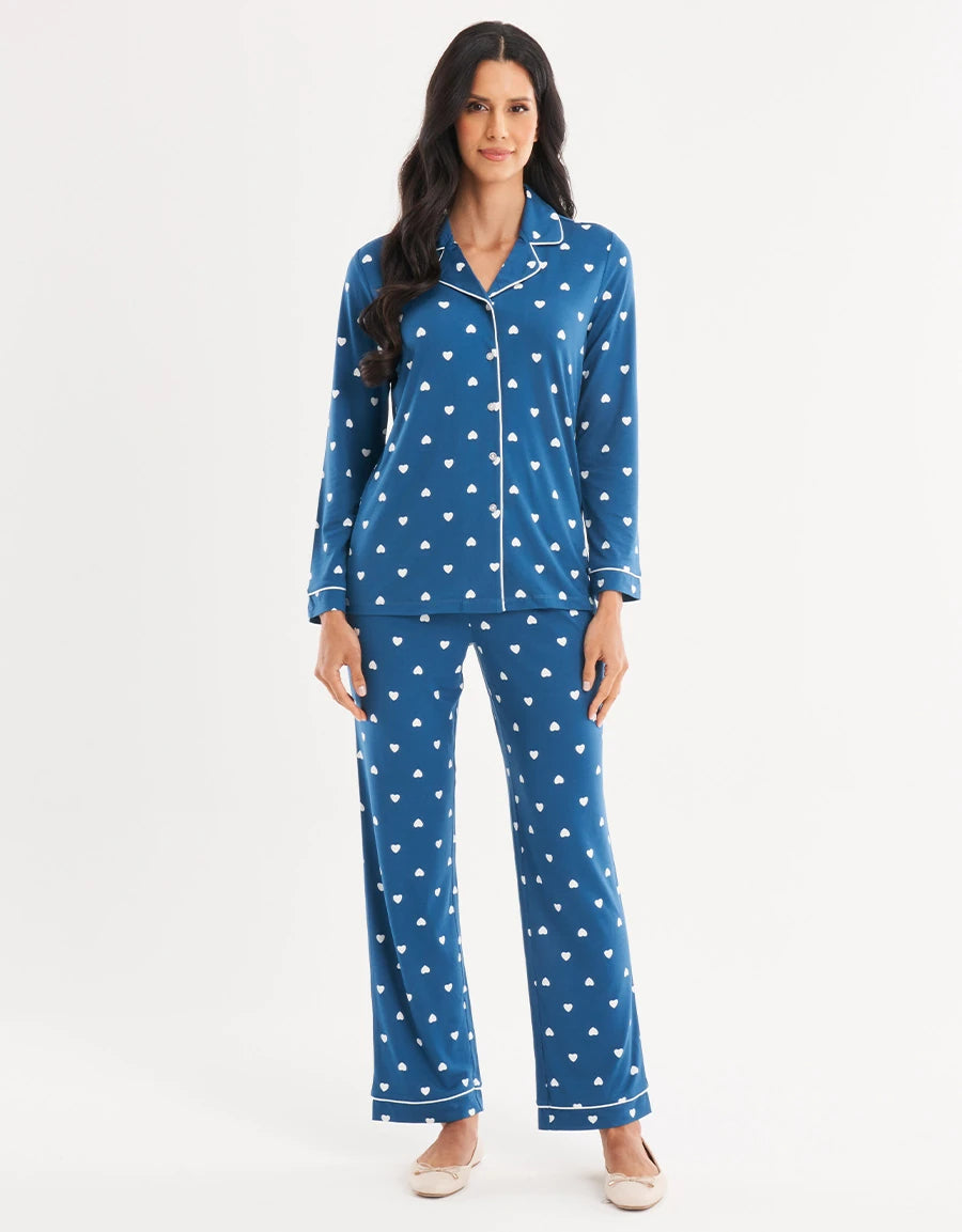 Heart Print Pajama Set