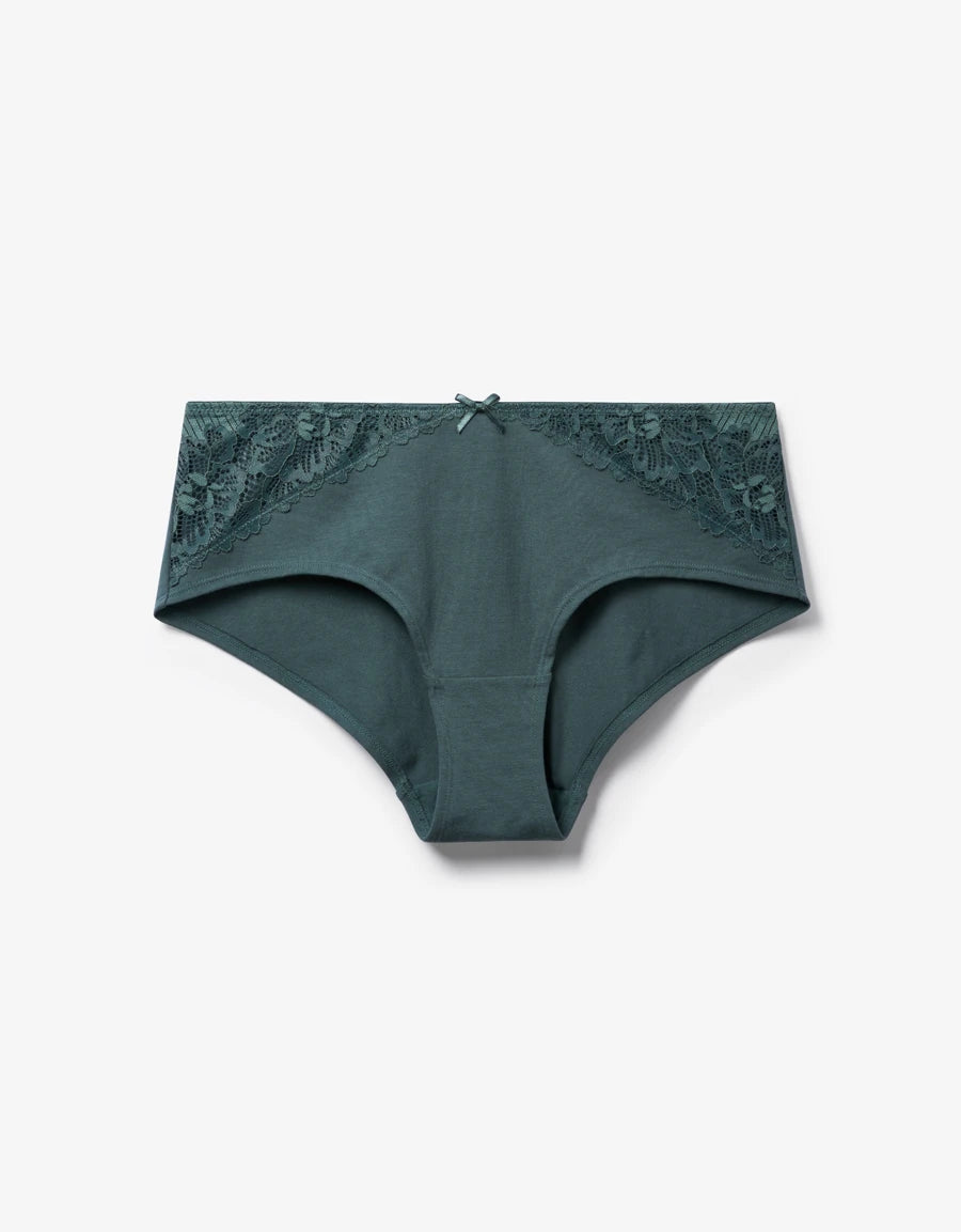 Lace-Trim Cotton Hipster Panty