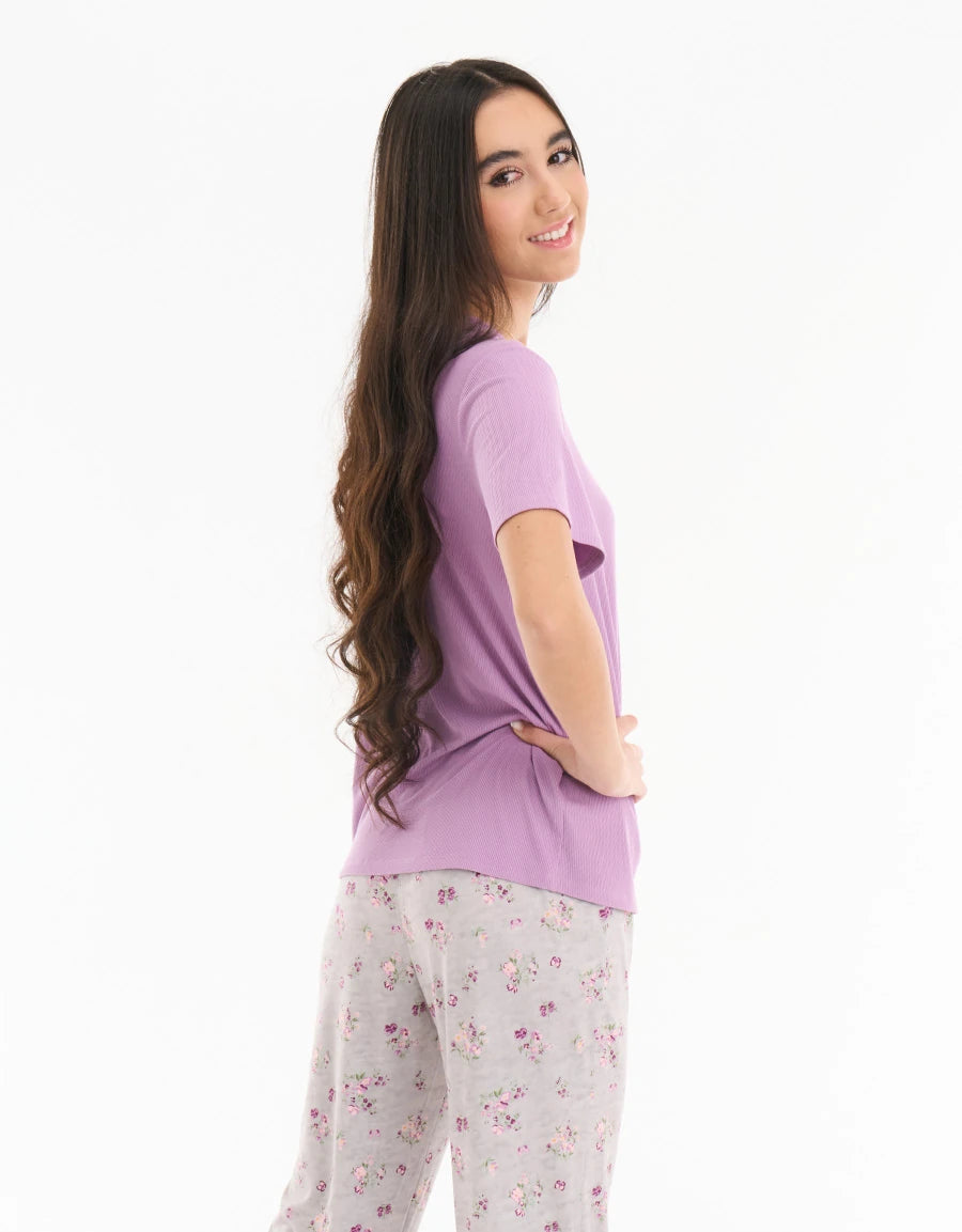 Floral Print Cotton Pajama Set