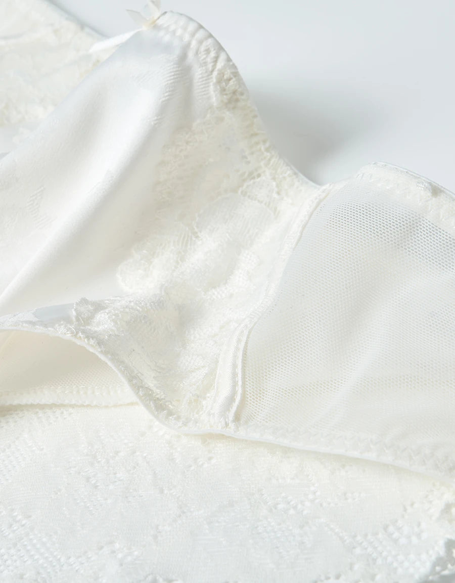 Lace-Trim Satin Bridal Brazilian Panty