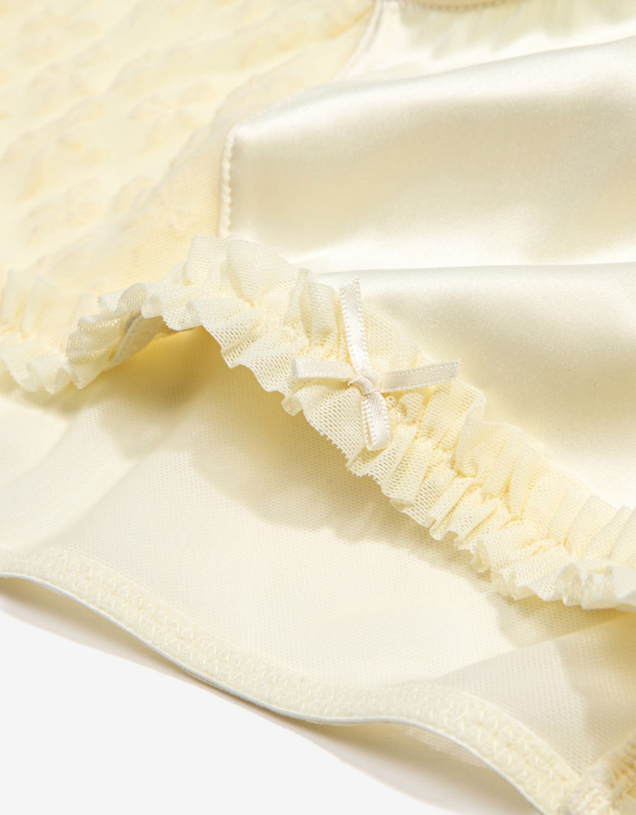 Satin Boxer Panty in Light Yellow