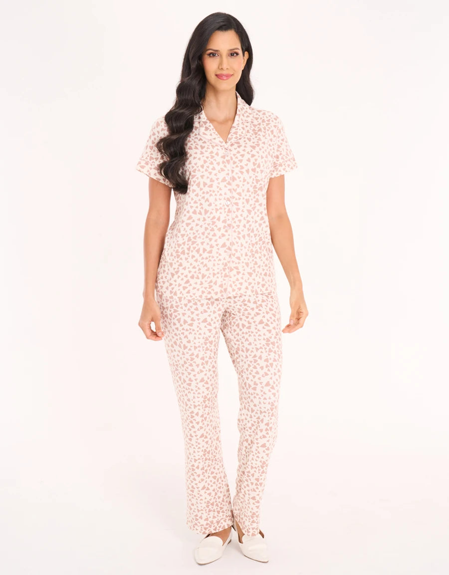 Heart Print Pajama Set