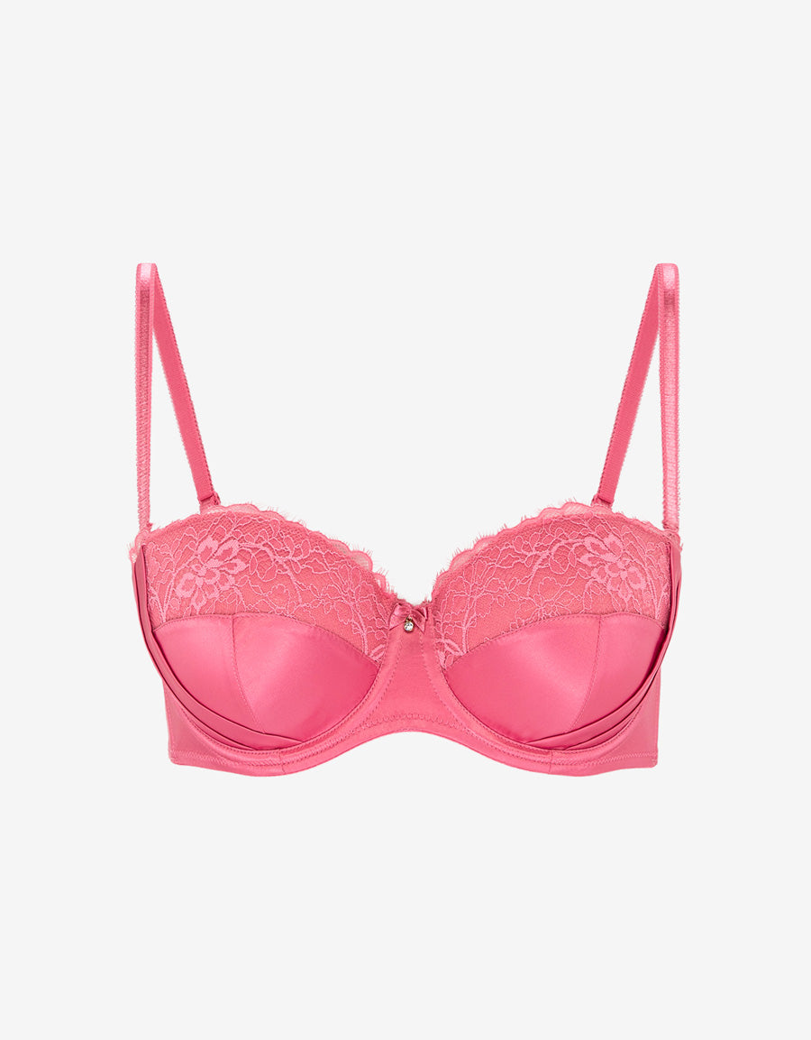 Lace-Trim Satin Multiway Bra