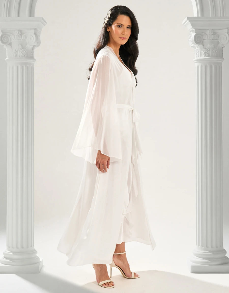 Satin Chiffon Bridal Long Robe