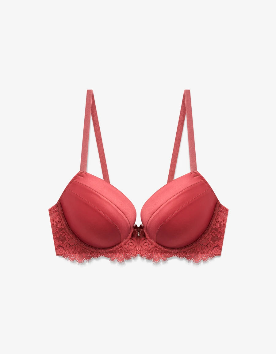 Lace-Trim Push-Up Balconette Bra