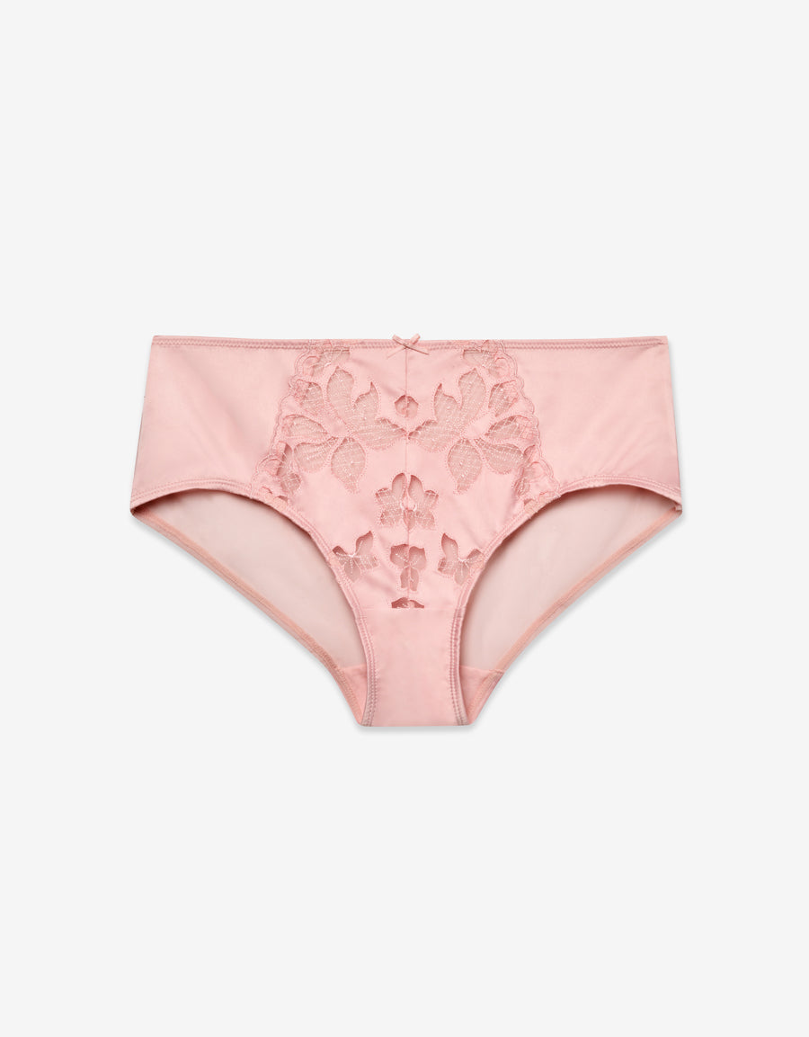 Satin Boxer Panty in Light Pink