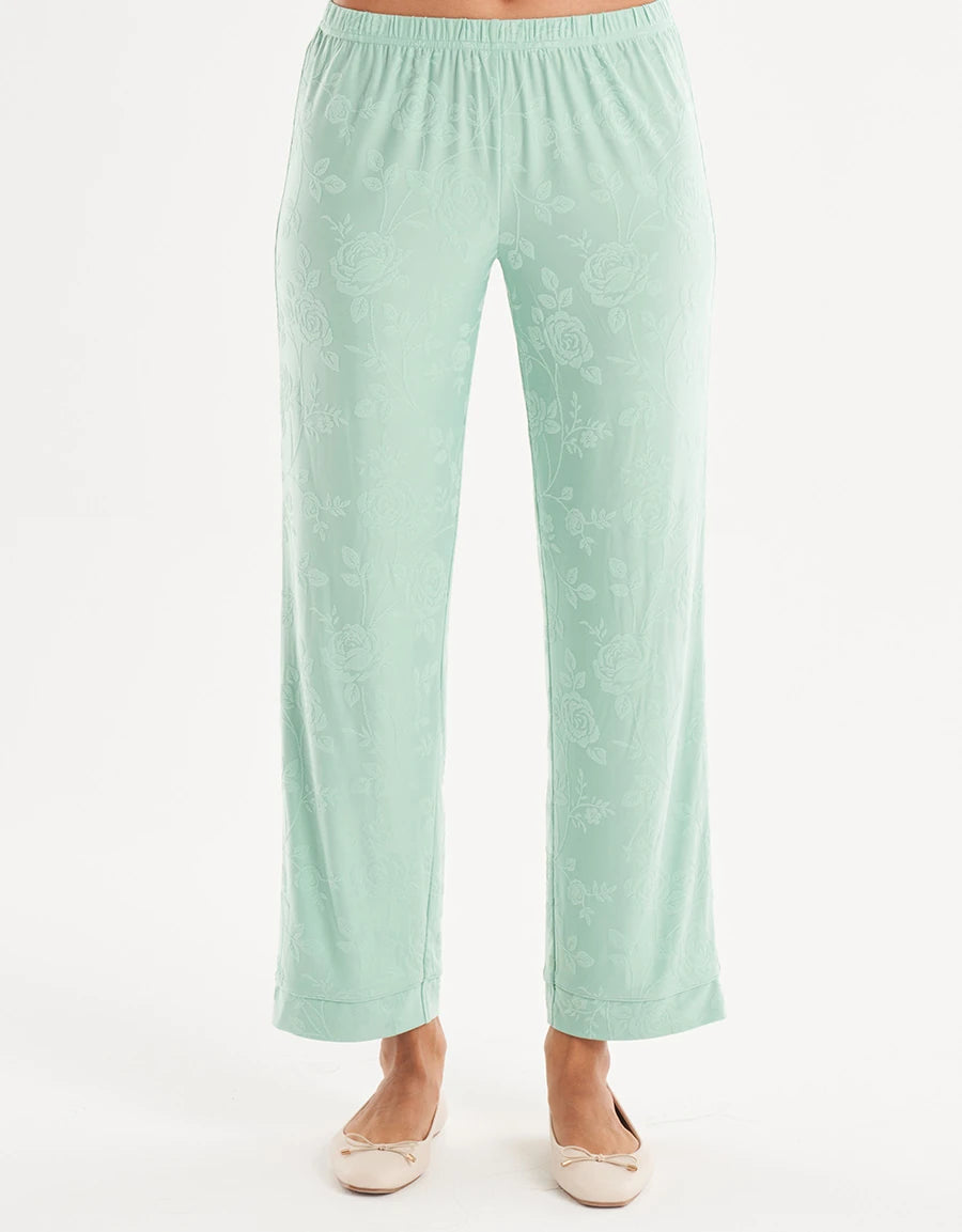 Floral Print Jacquard Pajama Set