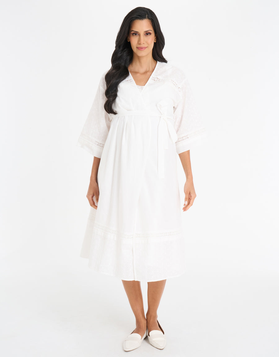 Cotton Maternity Reception Set and Robe