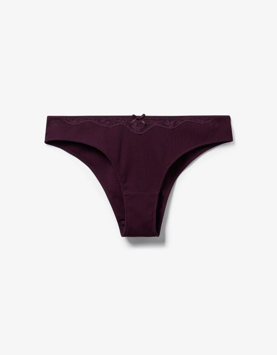 Lace-Trim Brazilian Panty
