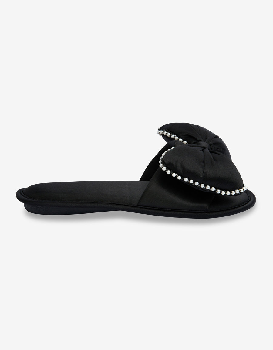Slipper Open Toe Slippers in Black