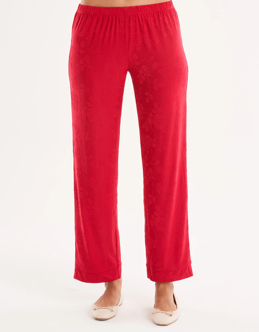 Floral Print Jacquard Pajama Set