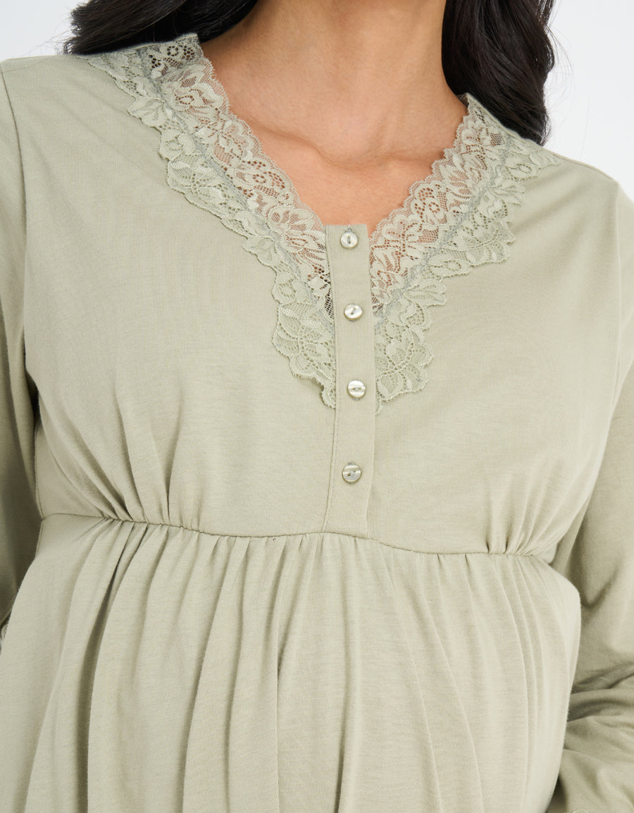 Jersey Maternity Pajama Set