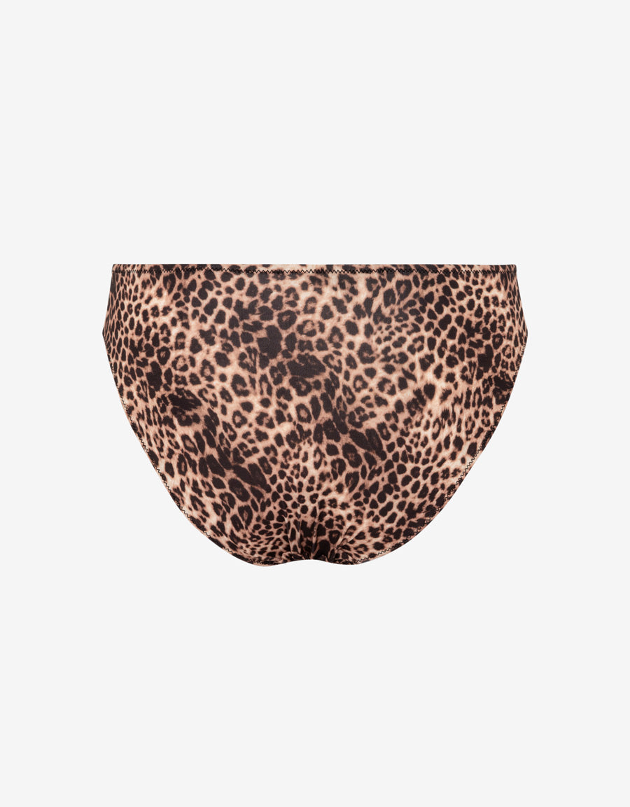 Leopard Print Microfiber Bikini Panty